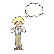 cartoon man wearing braces with thought bubble N9