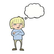 cartoon happy person with thought bubble N24