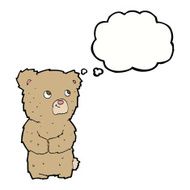 cartoon teddy bear with thought bubble N11
