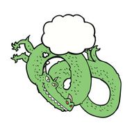 cartoon dragon with thought bubble N5