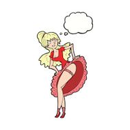 cartoon flamenco dancer with thought bubble N8