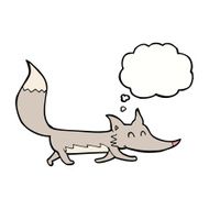 cartoon little wolf with thought bubble N13