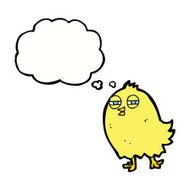 funny cartoon bird with thought bubble N107