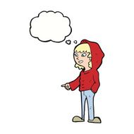 cartoon pointing teenager with thought bubble N8