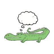 cartoon crocodile with thought bubble N35