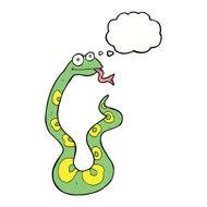 cartoon snake with thought bubble N48
