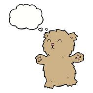 cartoon teddy bear with thought bubble N14
