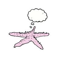 cartoon starfish with thought bubble