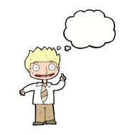 cartoon man with idea thought bubble N87