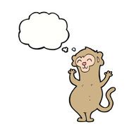 cartoon monkey with thought bubble N25