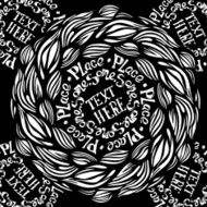 Hand made lettering template on abstract doodle background N2