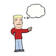 cartoon man pointing with thought bubble N152