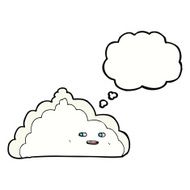 cartoon cloud with thought bubble N16