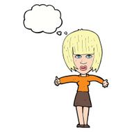 Cartoon Annoyed Woman With Thought Bubble N149