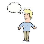 cartoon stressed man with thought bubble N56