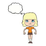 cartoon girl with thought bubble N17