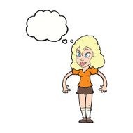 cartoon pretty woman with thought bubble N220