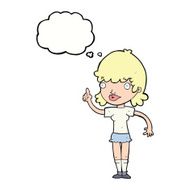 cartoon woman with idea thought bubble N202