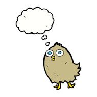cartoon happy bird with thought bubble N31