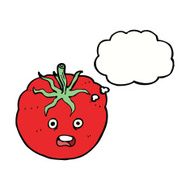 cartoon tomato with thought bubble N35