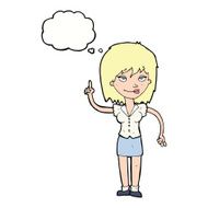 cartoon woman with idea thought bubble N203