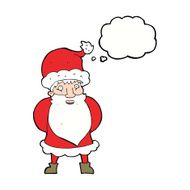 cartoon santa claus with thought bubble N157
