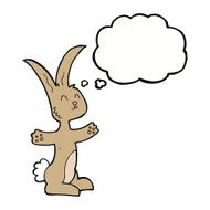 cartoon rabbit with thought bubble N73