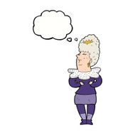 cartoon aristocratic woman with thought bubble N9