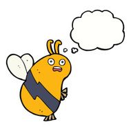 funny cartoon bee with thought bubble N18