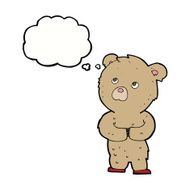 cartoon teddy bear with thought bubble N17