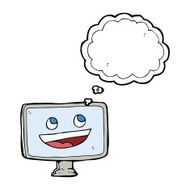 cartoon computer screen with thought bubble N9