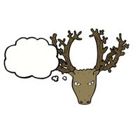 cartoon stag head with thought bubble N3