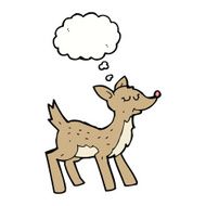 cute cartoon deer with thought bubble N9