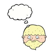 cartoon bearded man with thought bubble N38