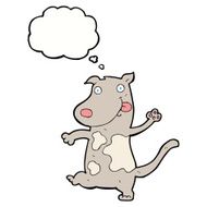 cartoon happy dog with thought bubble N73