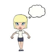 cartoon pretty woman with thought bubble N221
