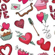 Hearts decor seamless pattern Valentine day wedding love