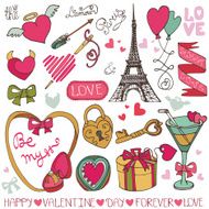 Valentine day wedding decor Frame love elements collection