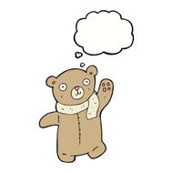 cute cartoon teddy bear with thought bubble