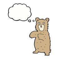 cartoon bear with thought bubble N8
