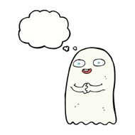 funny cartoon ghost with thought bubble N76