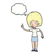 cartoon woman with idea thought bubble N205