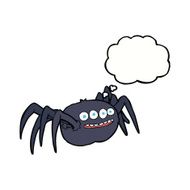 cartoon spooky spider with thought bubble N9