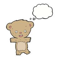 cartoon teddy bear with thought bubble N18