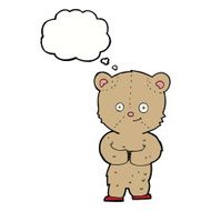 cartoon teddy bear with thought bubble N19