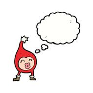cartoon funny christmas creature with thought bubble N10