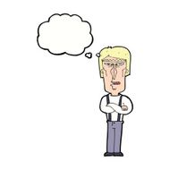 cartoon angry man with thought bubble N74