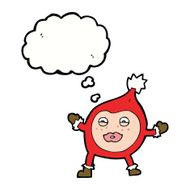 cartoon funny christmas creature with thought bubble N12