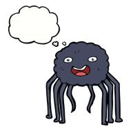 cartoon spider with thought bubble N16