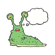 cartoon gross slug with thought bubble N11